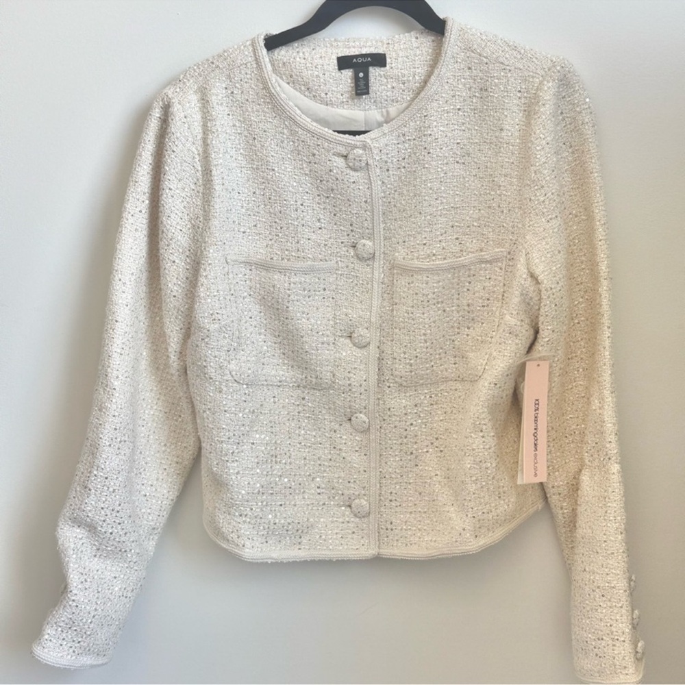 Sequined Boxy Jacket NWT | AQUA - Picture 9 of 9